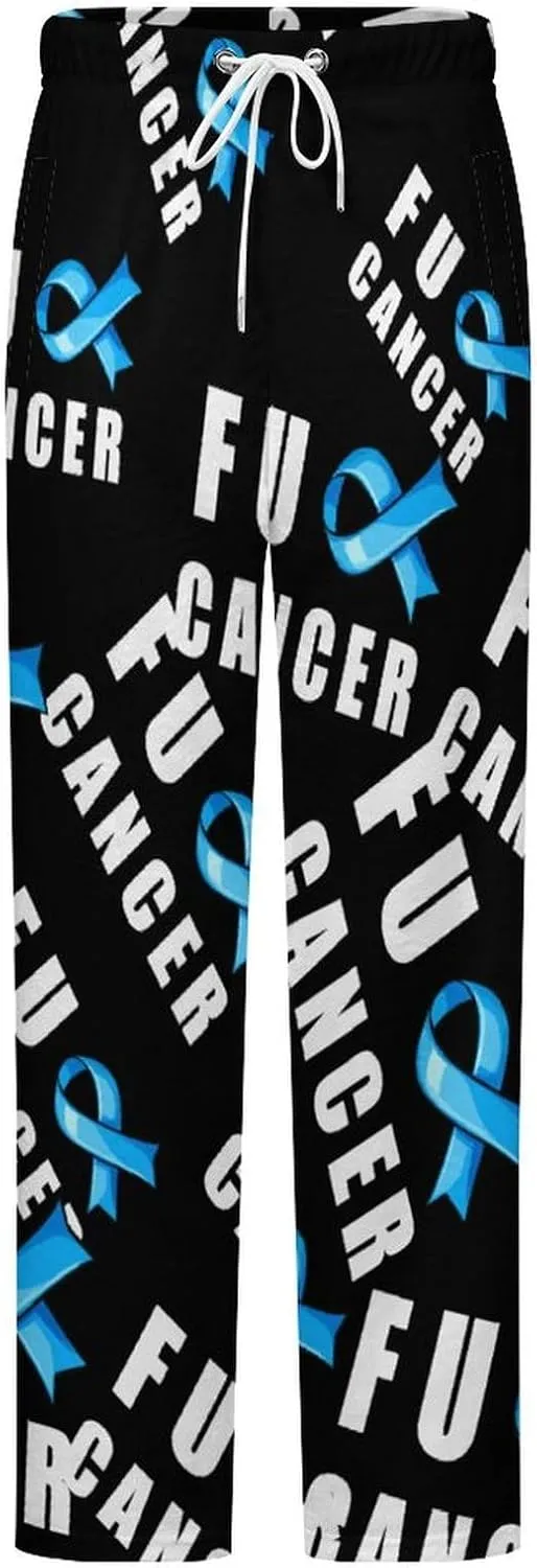 Fuck Cancer Women's Pajama Pants Fleece Warm Pj Bottoms Sleepwear Lounge Pants Loungewear