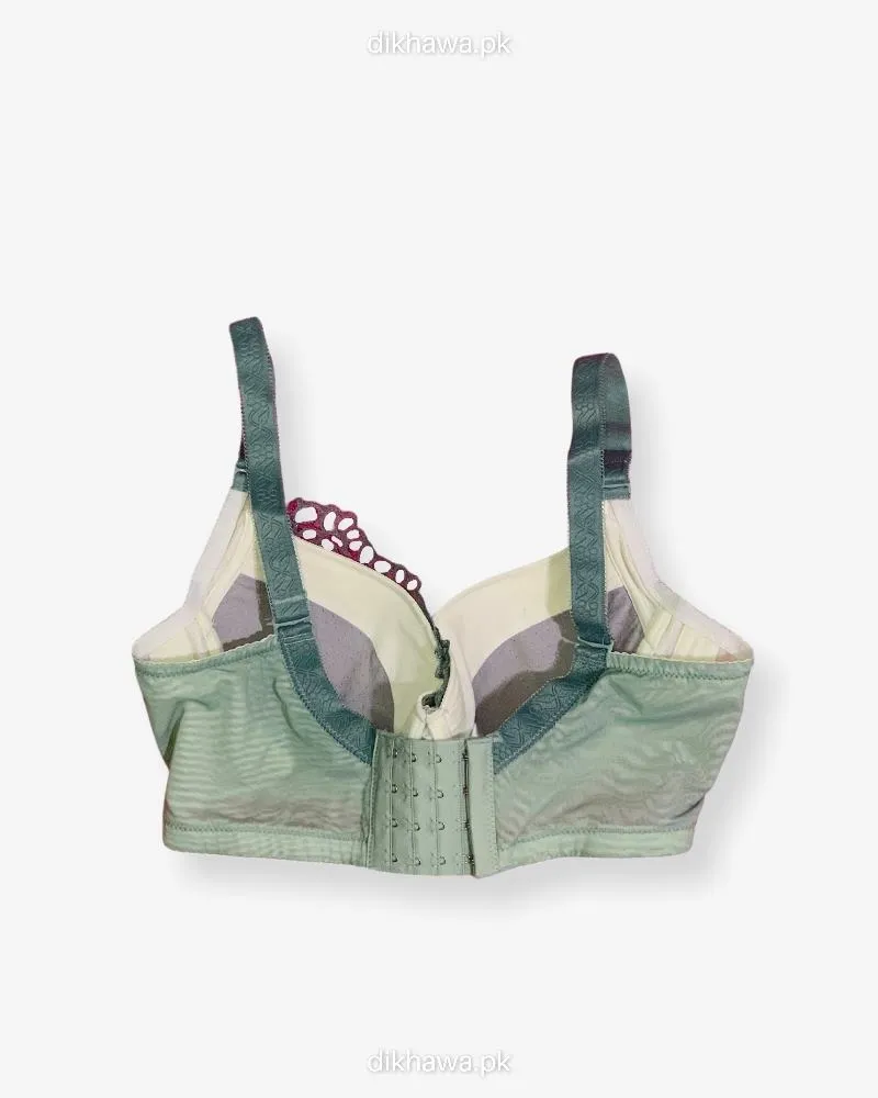 Full Cup Push Up Bra - Single Padded Soft Underwired Push Up Bra - Green -2021