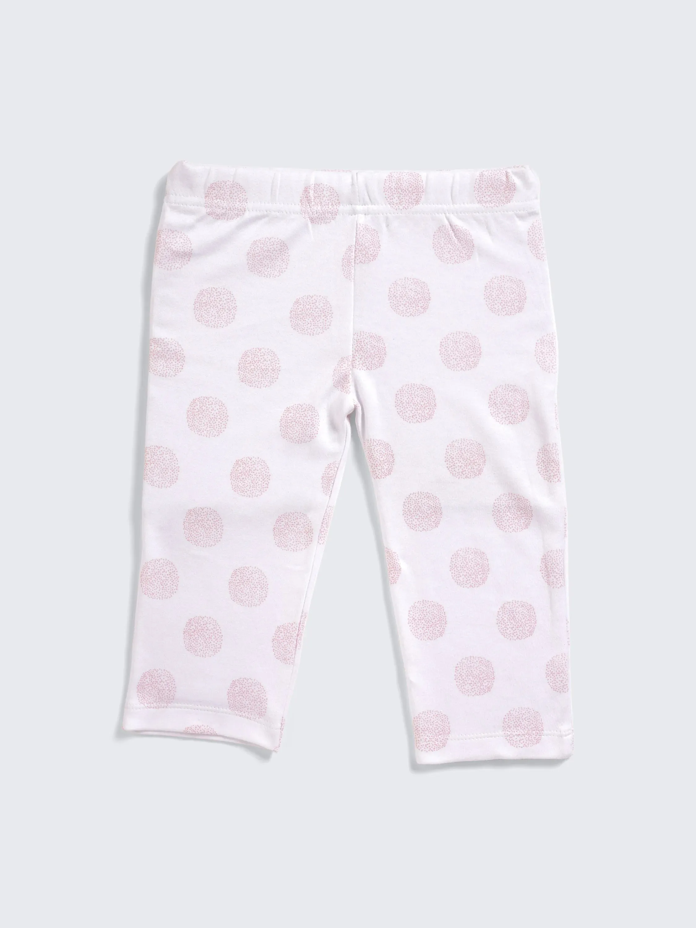 Full sleeve white & pink dots pajama set for baby