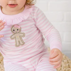 Gingerbread Land Ruffle Long Pajamas - Pink