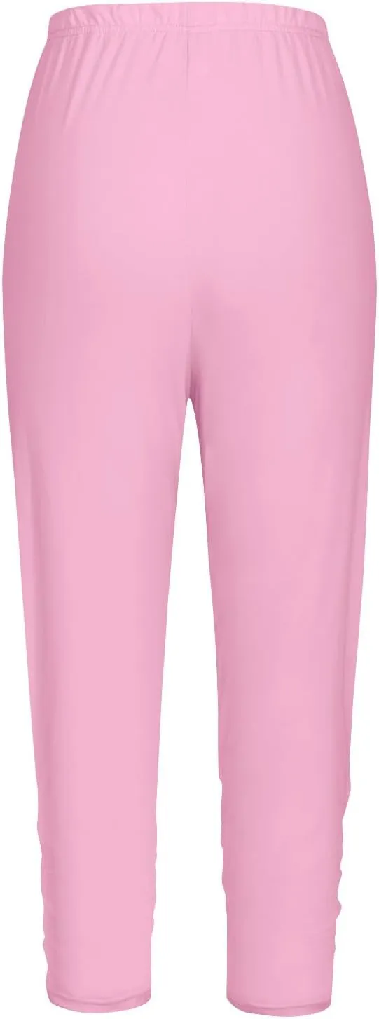 Girls Capri Leggings High Waist Yoga Pants Stretch Slimming Legging Comfy Cropped Pants Kids Summer Workout Tights