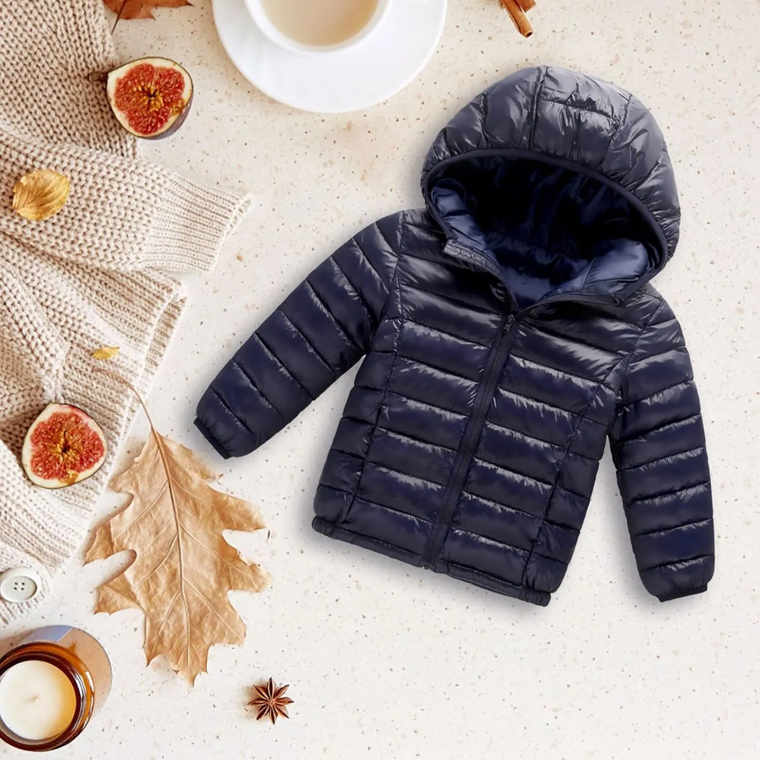 Girls' Outerwear Jackets & Coats Long Flower Printing Winter Hooded Down Jacket Down Alternative Outerwear