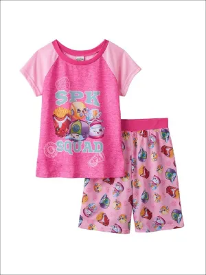 Girls Pajamas Short Set Sneaky Wedge Baseball Cap SPK Squad (Medium