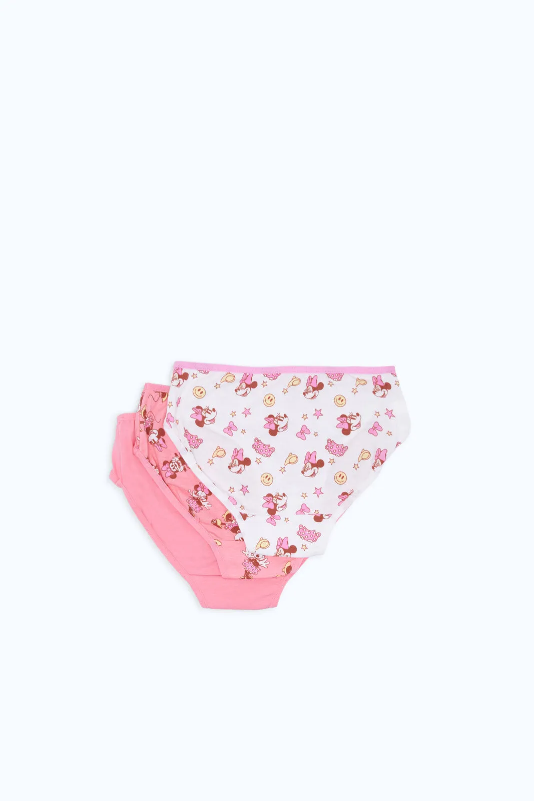 Girls Pink Minnie Mouse Boxer Brief Set (Pack Of 3)