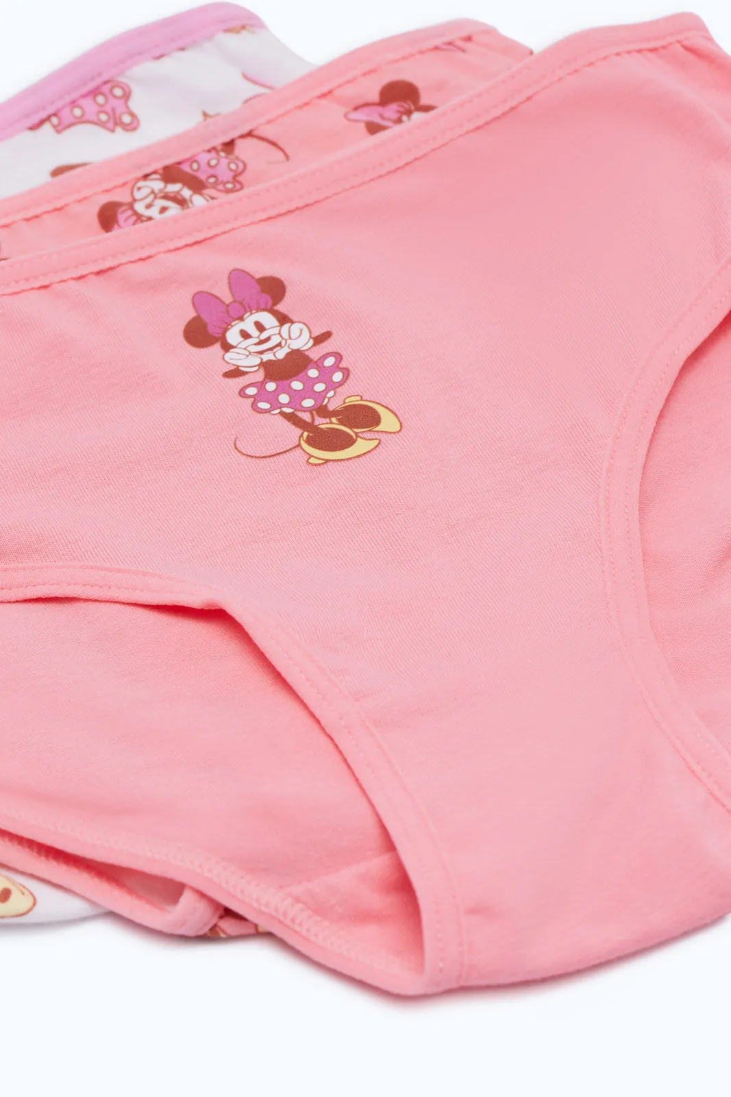Girls Pink Minnie Mouse Boxer Brief Set (Pack Of 3)
