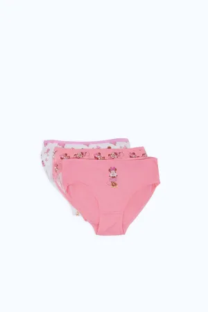 Girls Pink Minnie Mouse Boxer Brief Set (Pack Of 3)