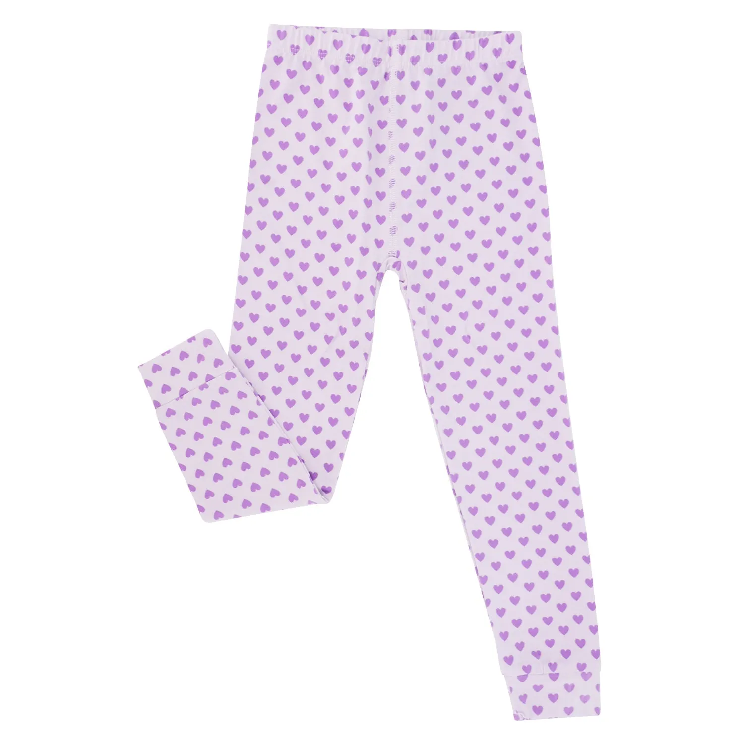Girls Purple Hearts Bamboo Pajama