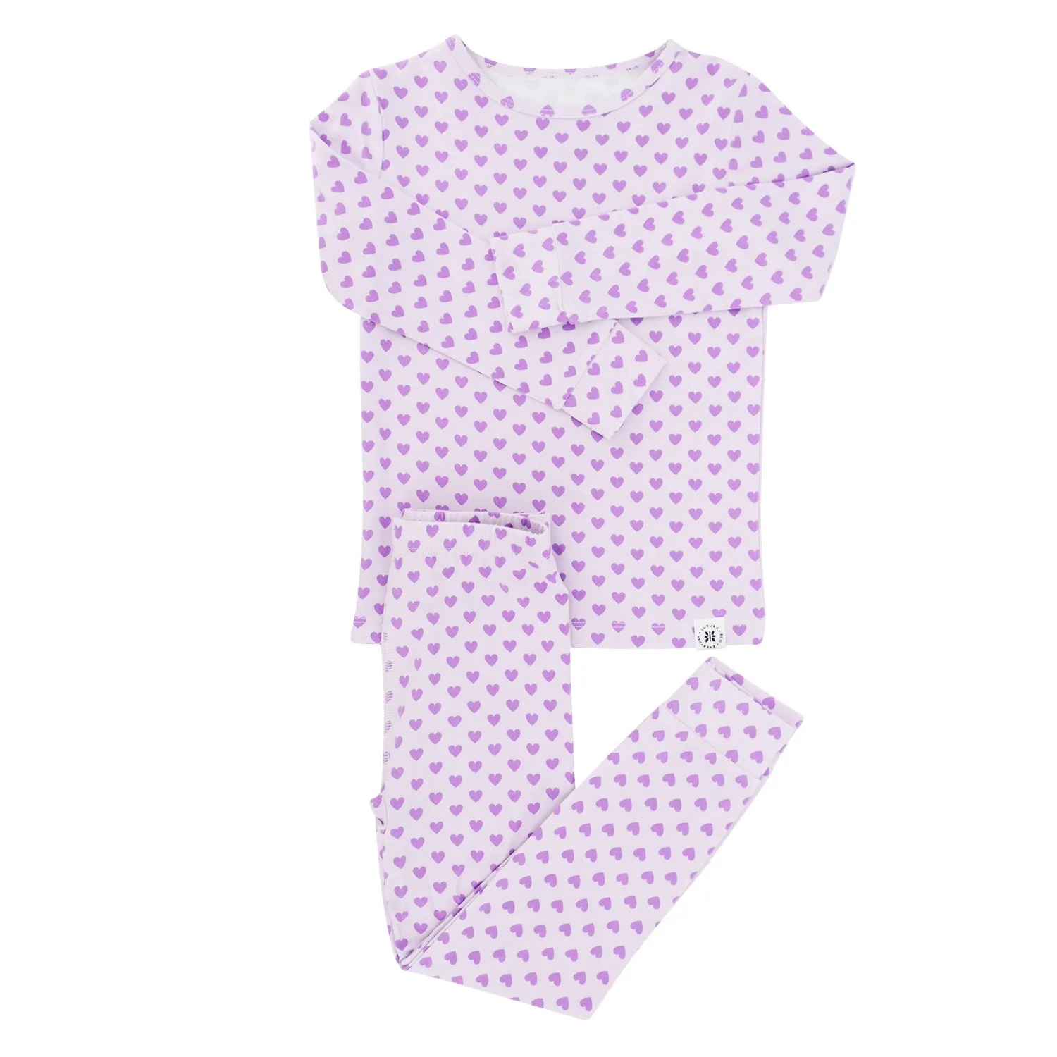 Girls Purple Hearts Bamboo Pajama