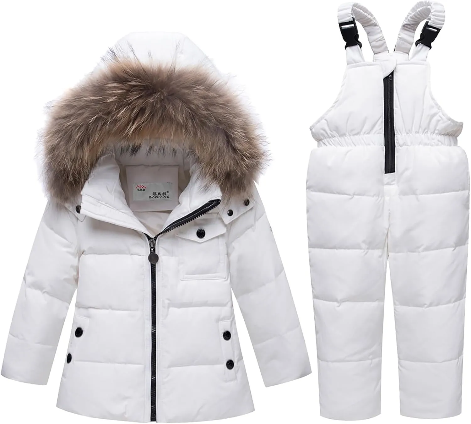 Girls Ski Jacket Ski Suit Kids Boys Girls Ski Jacket Pants Suits Windproof Snow Suit Winter Ski Suit (White, 4-6 Years)