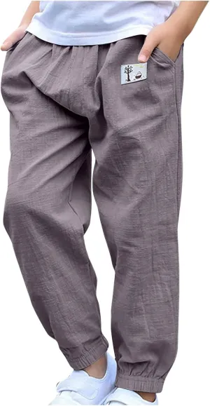 Girls Summer Cotton Athletic Sweatpants Unisex Boys Print Lightweight Casual Running Workout Jogger Pants 3-10 Years