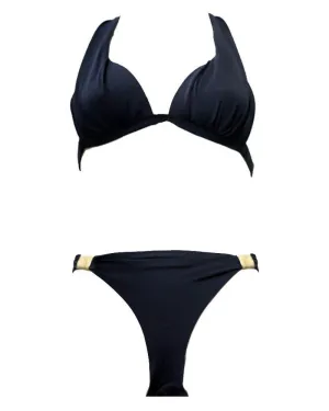 Gorgeous Black Bikini Set Single Padded - Fancy Bra Panty Set