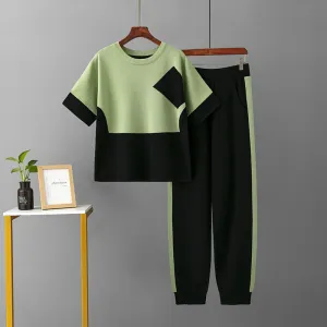 Green Viscose Short Sleeved Pajama Set