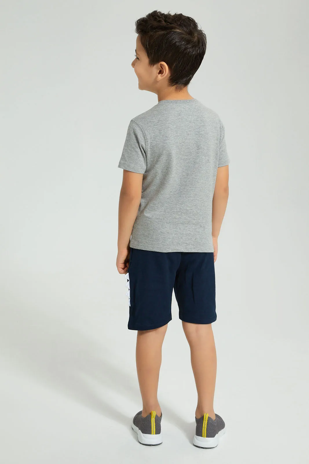 Grey And Navy Shark Casual Set (2 Piece)