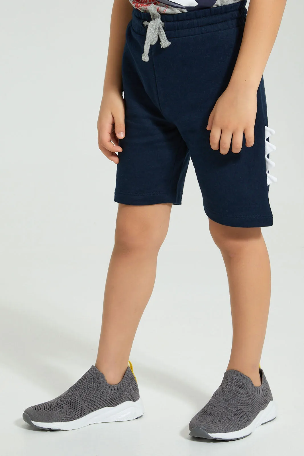 Grey And Navy Shark Casual Set (2 Piece)