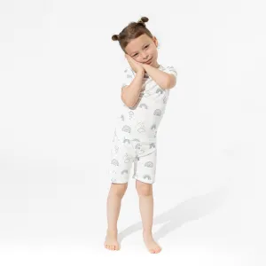 Grey Rainbows Bamboo Kids Pajama Short Set