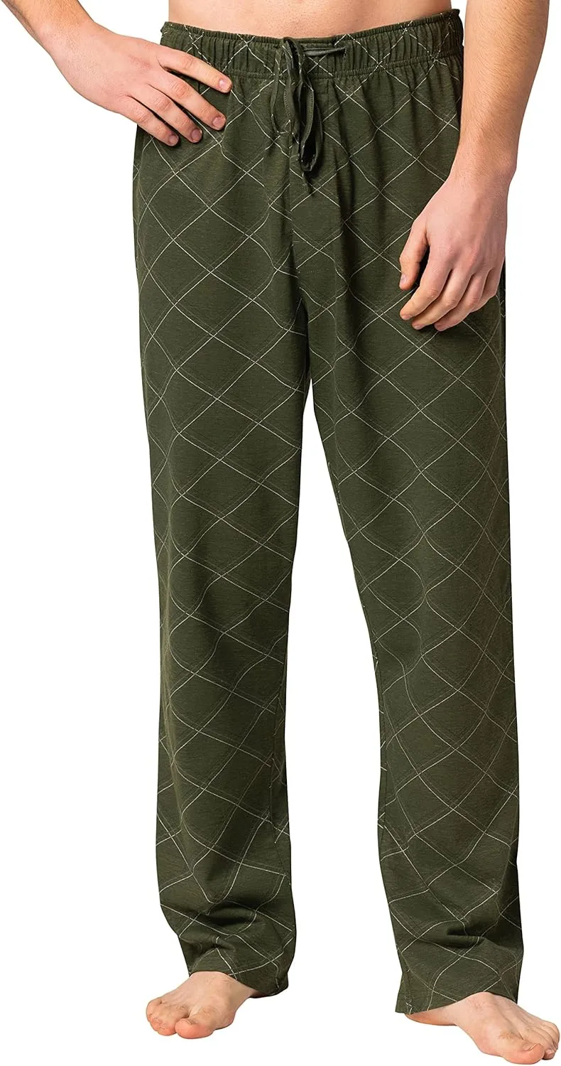 Hanes Men's Pajamas Cotton X-Temp Long Sleeve Shirt & Pants Knit Pjs Lounge Set