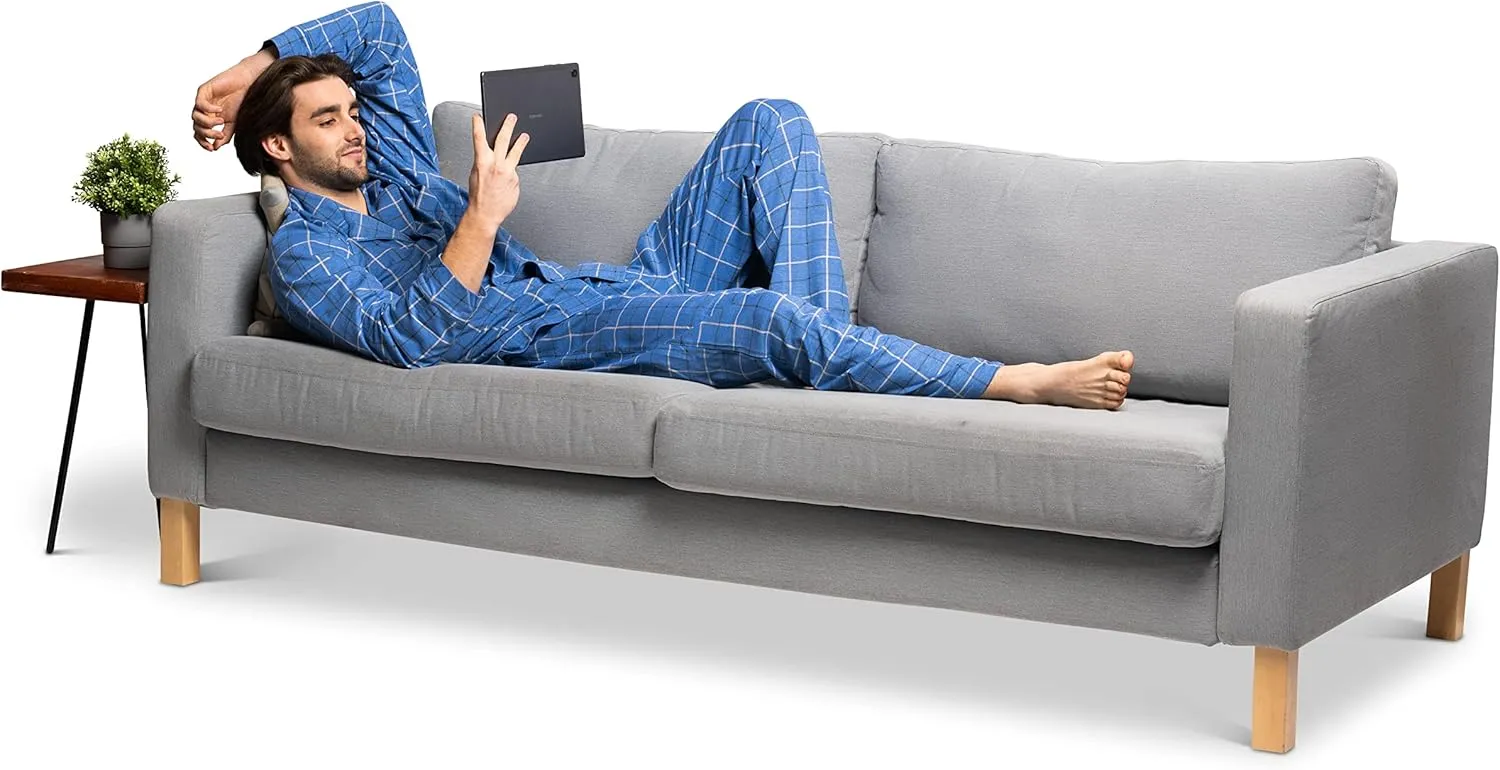 Hanes Men's Pajamas Cotton X-Temp Long Sleeve Shirt & Pants Knit Pjs Lounge Set