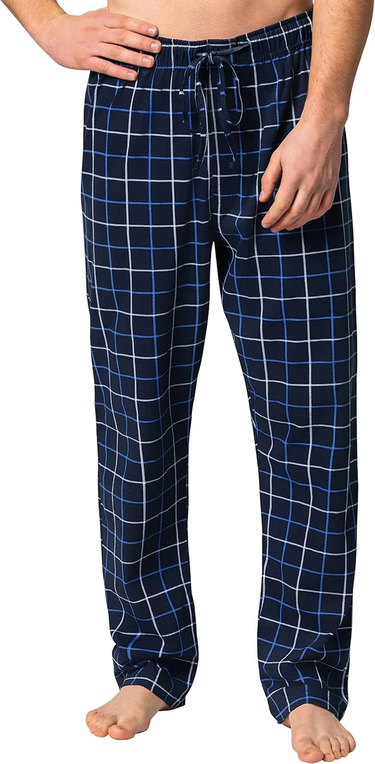 Hanes Men's Pajamas Cotton X-Temp Long Sleeve Shirt & Pants Knit Pjs Lounge Set