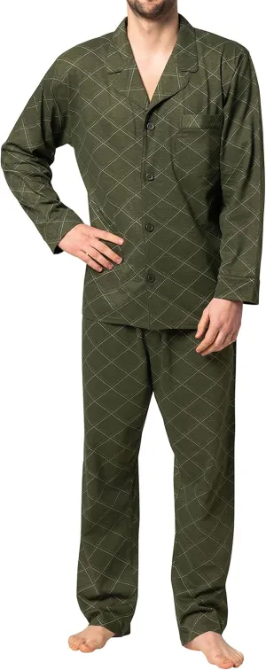 Hanes Men's Pajamas Cotton X-Temp Long Sleeve Shirt & Pants Knit Pjs Lounge Set