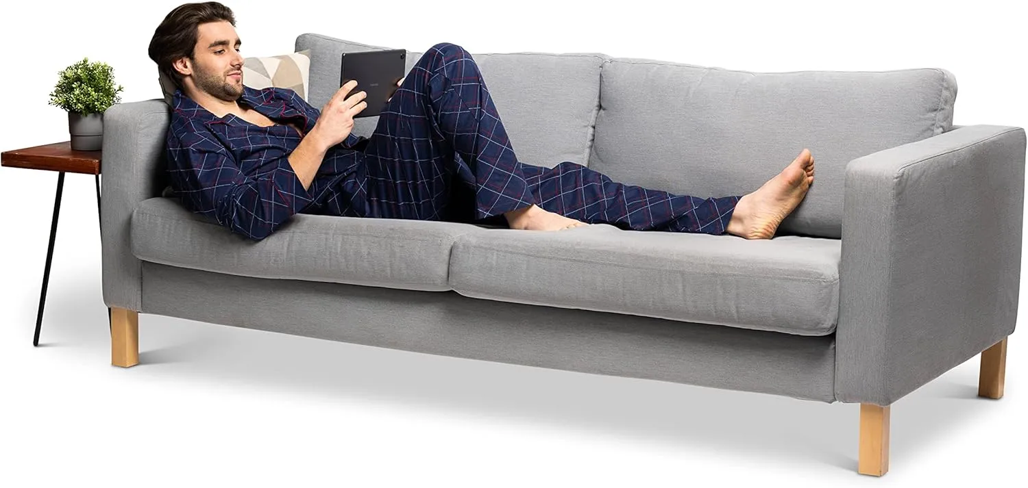 Hanes Men's Pajamas Cotton X-Temp Long Sleeve Shirt & Pants Knit Pjs Lounge Set