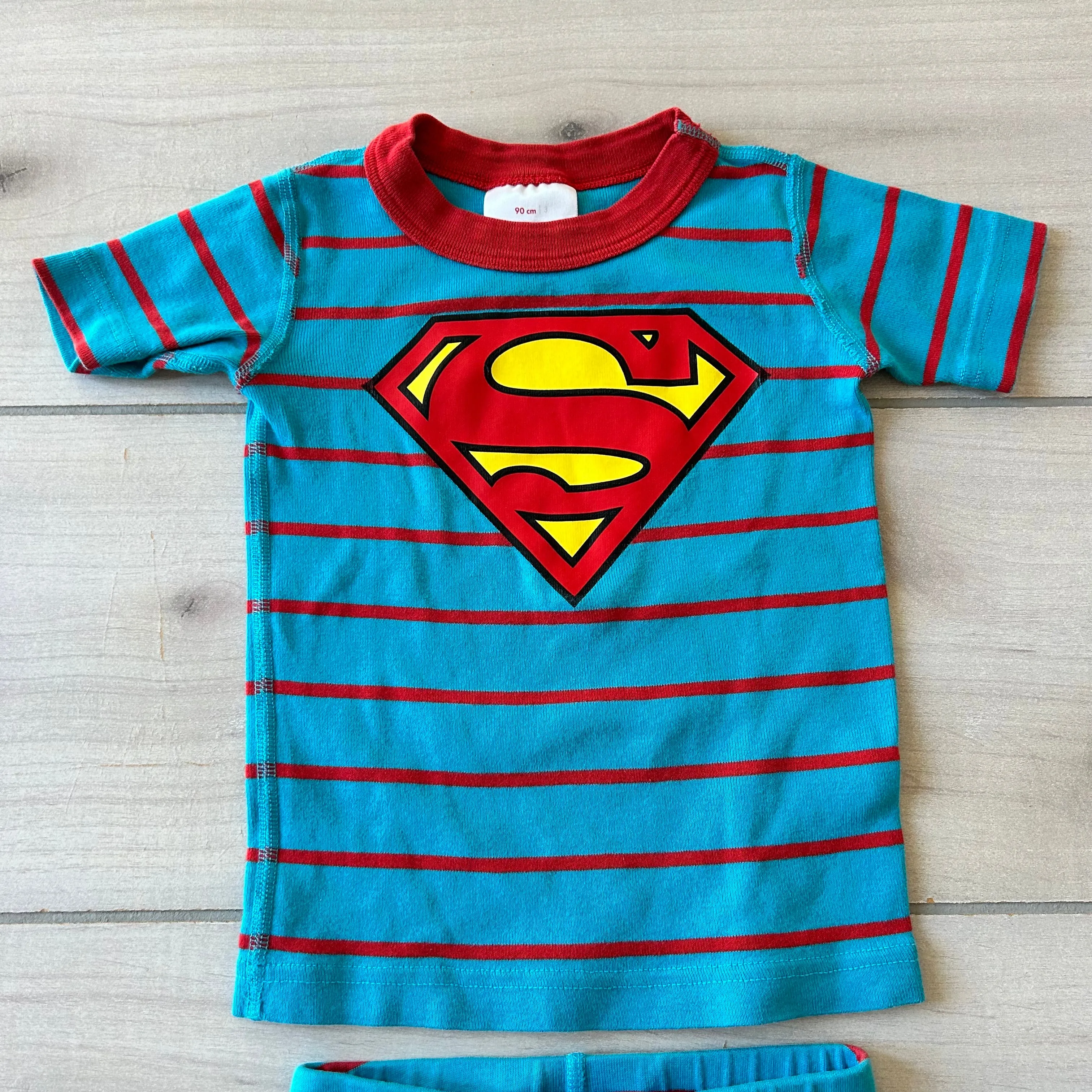 Hanna Andersson Superman Superhero Organic Cotton Short John Pajama Set