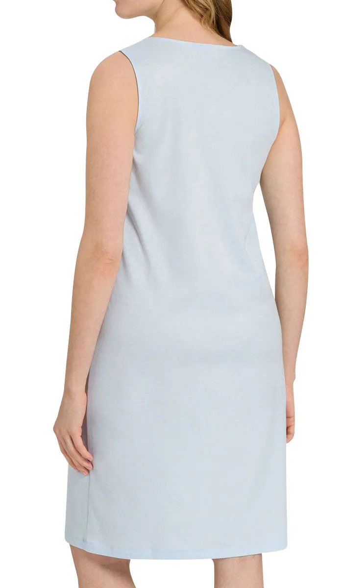 Hanro 100% Cotton Nightgown Sleeveless in Glacier Blue Zelda 6970