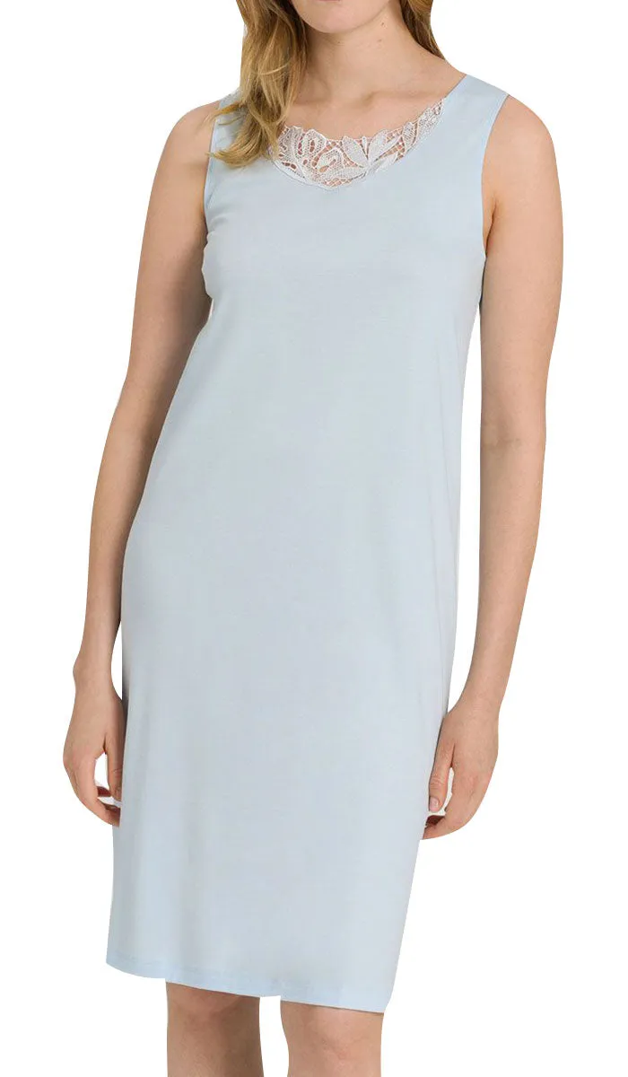 Hanro 100% Cotton Nightgown Sleeveless in Glacier Blue Zelda 6970