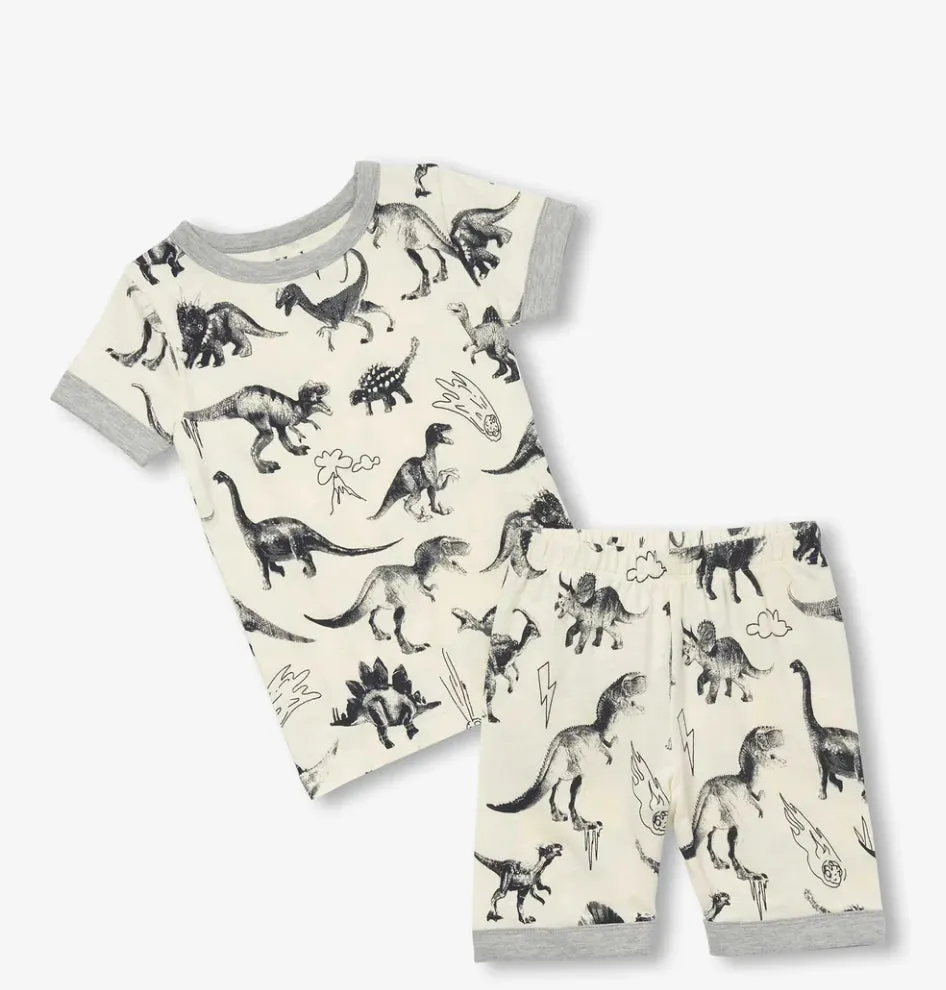 Hatley “Dino Extinction” Organic Cotton Summer Pjs Set: Size 2 to 12