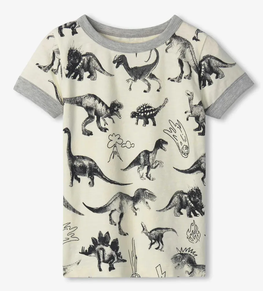 Hatley “Dino Extinction” Organic Cotton Summer Pjs Set: Size 2 to 12