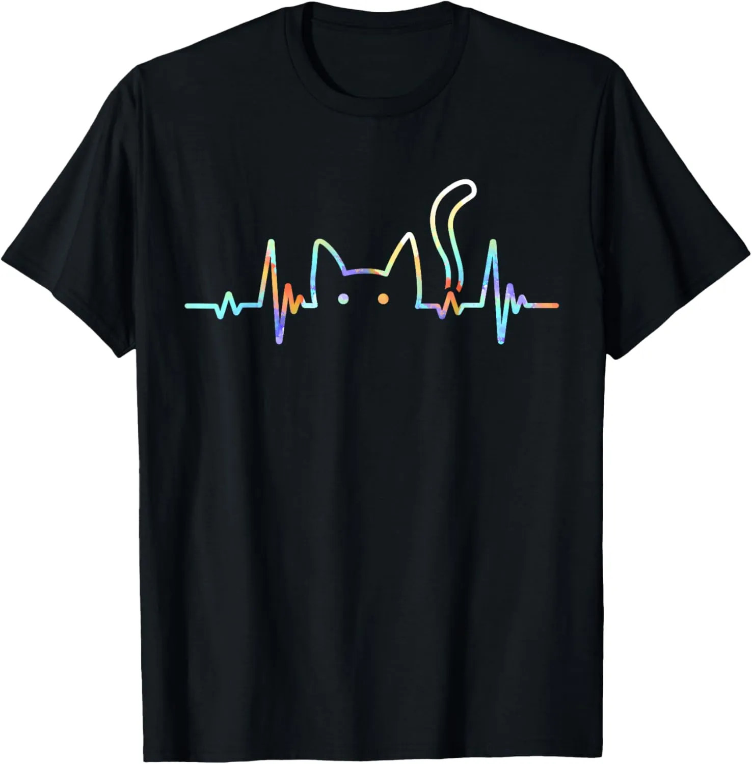 Heartbeat Cat Lover Animal Silhouette Cute Cat T-Shirt