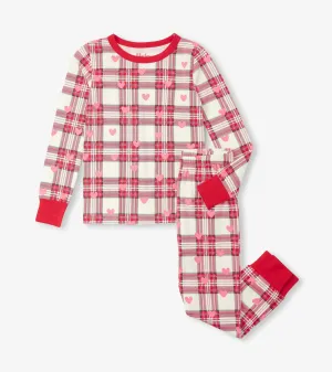 Hearts Plaid Pajama Set