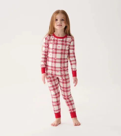 Hearts Plaid Pajama Set