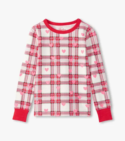 Hearts Plaid Pajama Set
