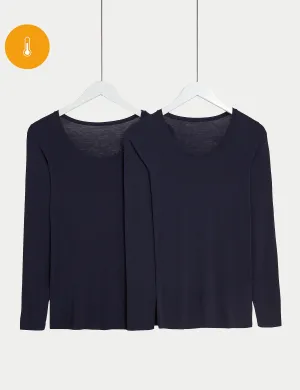 Heatgen Marks & Spencer Long Sleeve Thermal Top 2 Pack, Navy