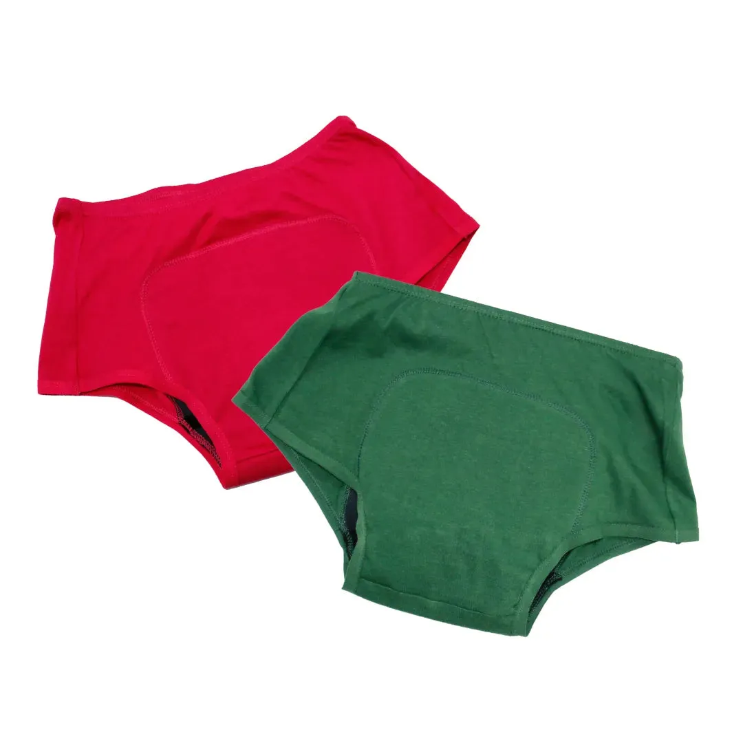 Heavy Flow Period Panties For Beginners | Boxer Fit For Heavy Flow | Prevents Front, Back & Inner Thigh Stains | 2 Pack