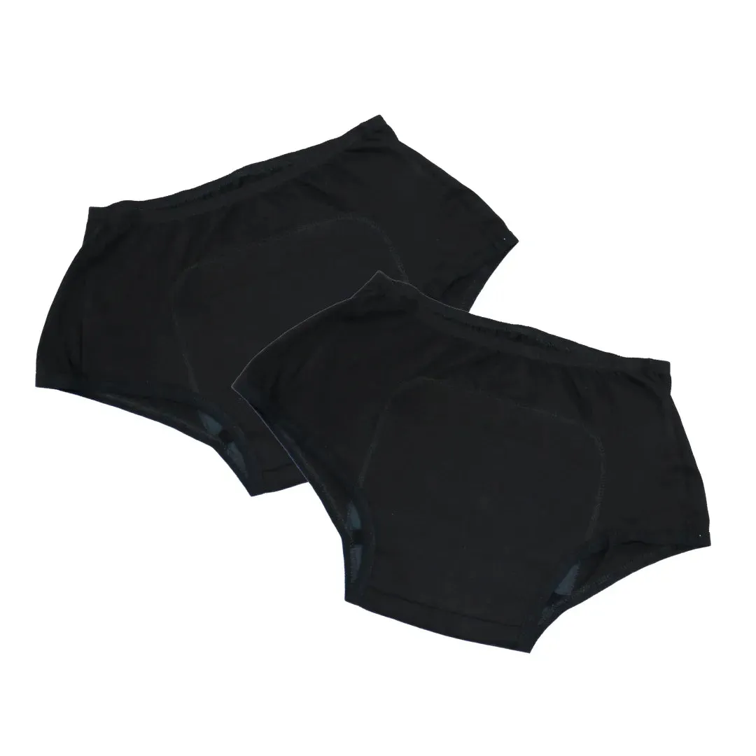 Heavy Flow Period Panties For Beginners | Boxer Fit For Heavy Flow | Prevents Front, Back & Inner Thigh Stains | 2 Pack
