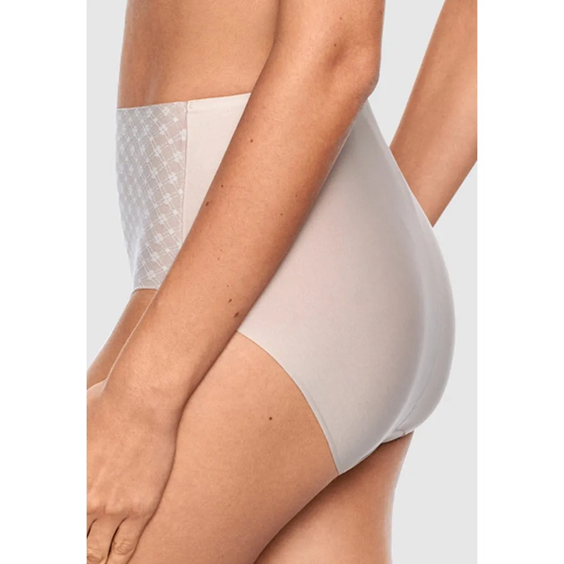 High Waist Light Control Shaping Brief with Lace