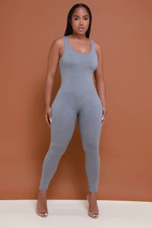 Hit The Spot Sleeveless Jumpsuit - Grey
