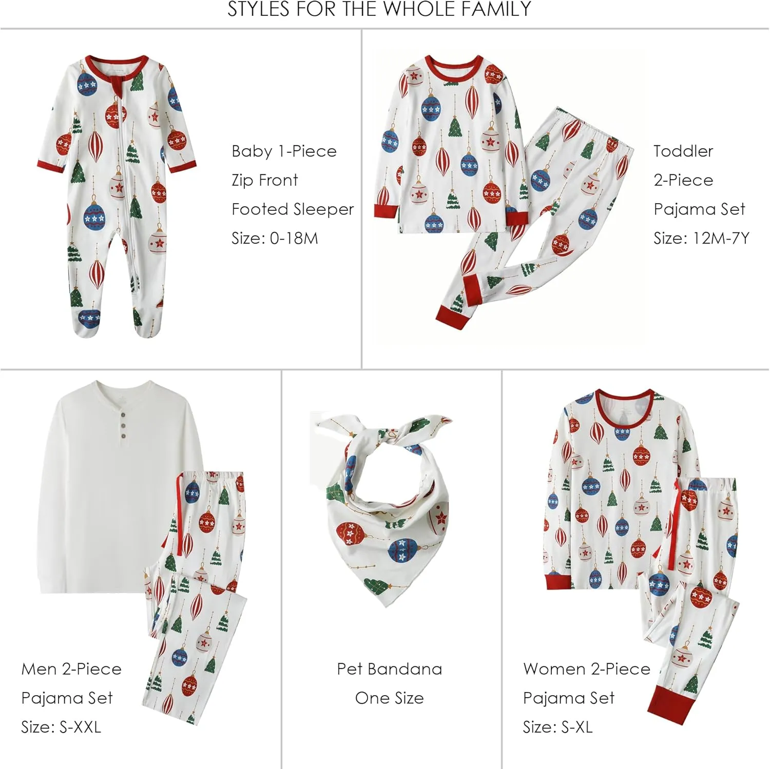 Holiday Family Matching Pajamas sets Organic Cotton Christmas/Halloween Family PJs for Adults, Kids, Baby And Pets