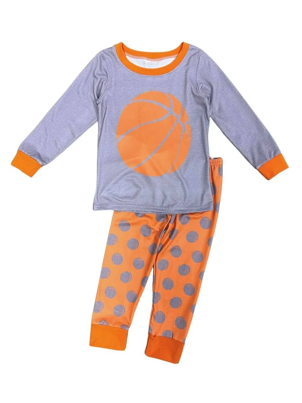 Hoop Star Boys Orange & Gray Basketball Pajamas