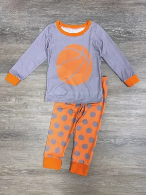 Hoop Star Boys Orange & Gray Basketball Pajamas