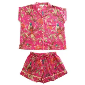 Hot Pink Bird Short Pajama Set - Powell Craft