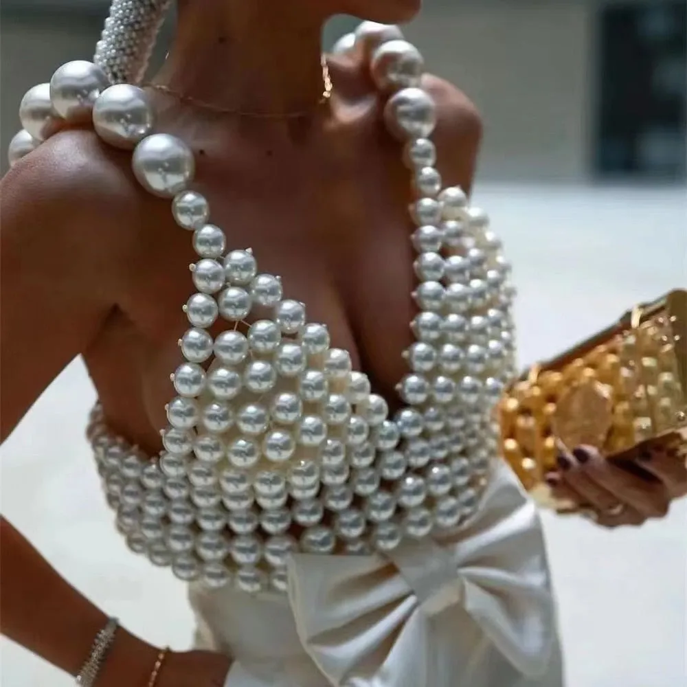 Huge Pearls Party Club Top