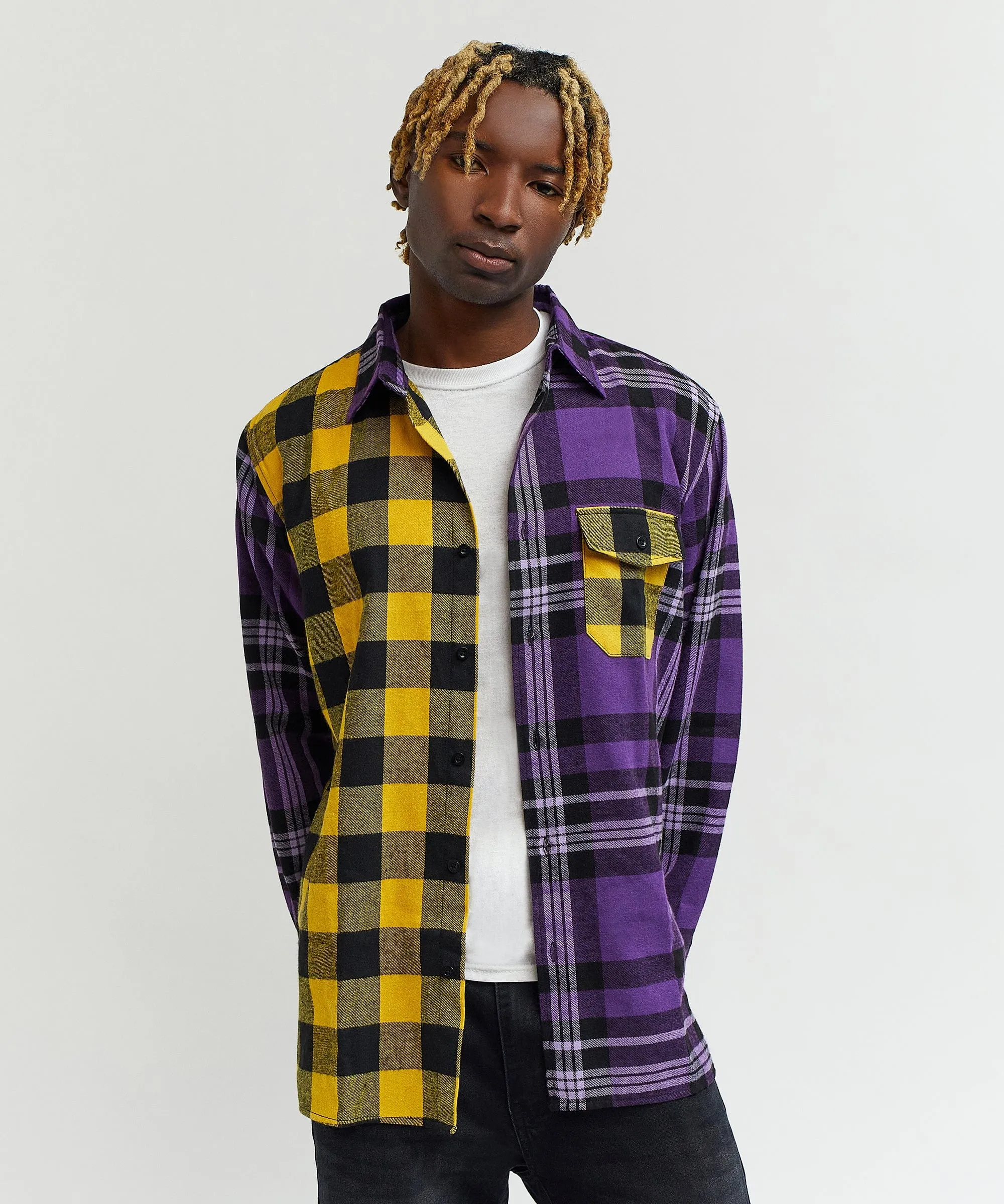 Hunter Checkered Color Block Flannel Shirt