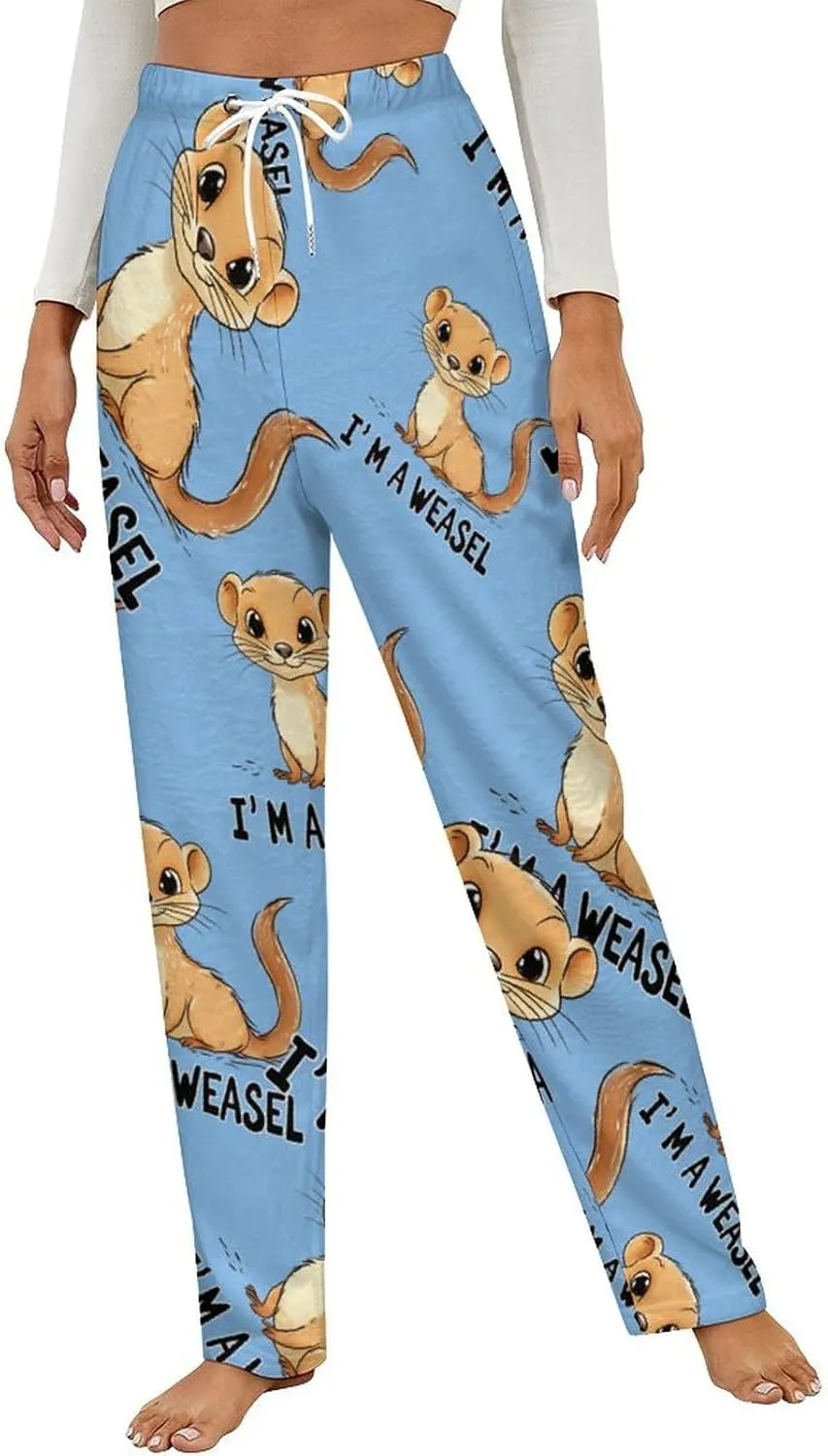 I'm A WEASEL Women's Pajama Pants Fleece Warm Pj Bottoms Sleepwear Lounge Pants Loungewear