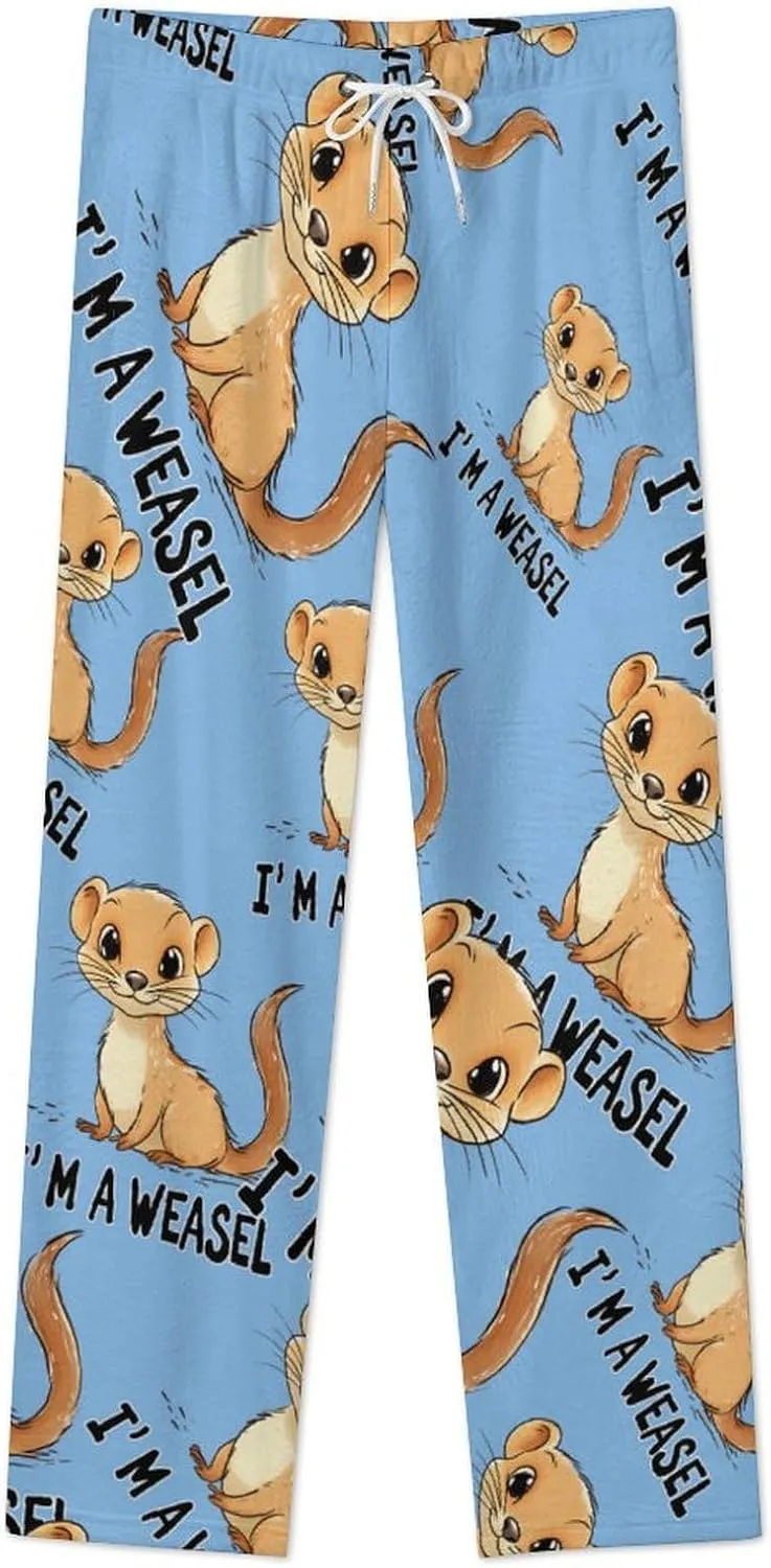 I'm A WEASEL Women's Pajama Pants Fleece Warm Pj Bottoms Sleepwear Lounge Pants Loungewear
