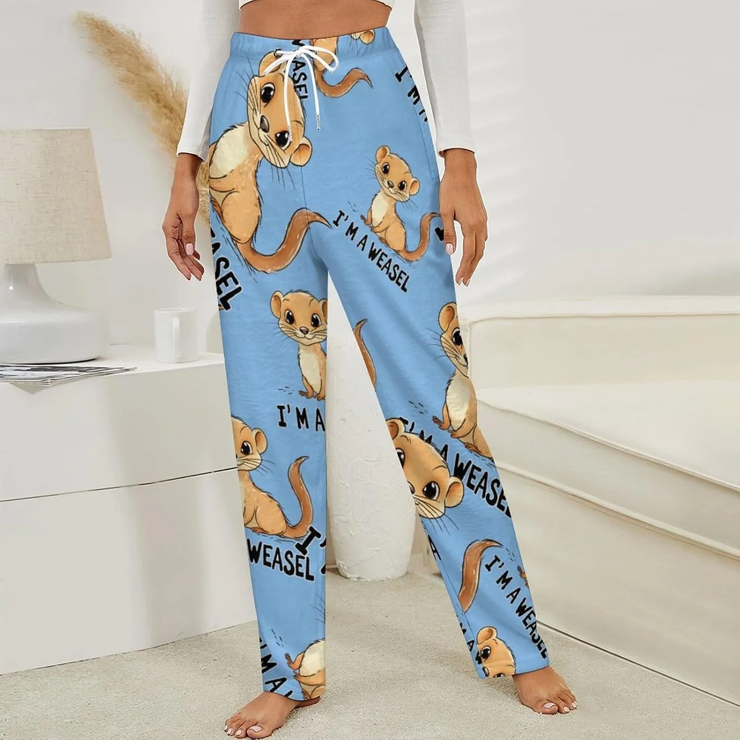 I'm A WEASEL Women's Pajama Pants Fleece Warm Pj Bottoms Sleepwear Lounge Pants Loungewear