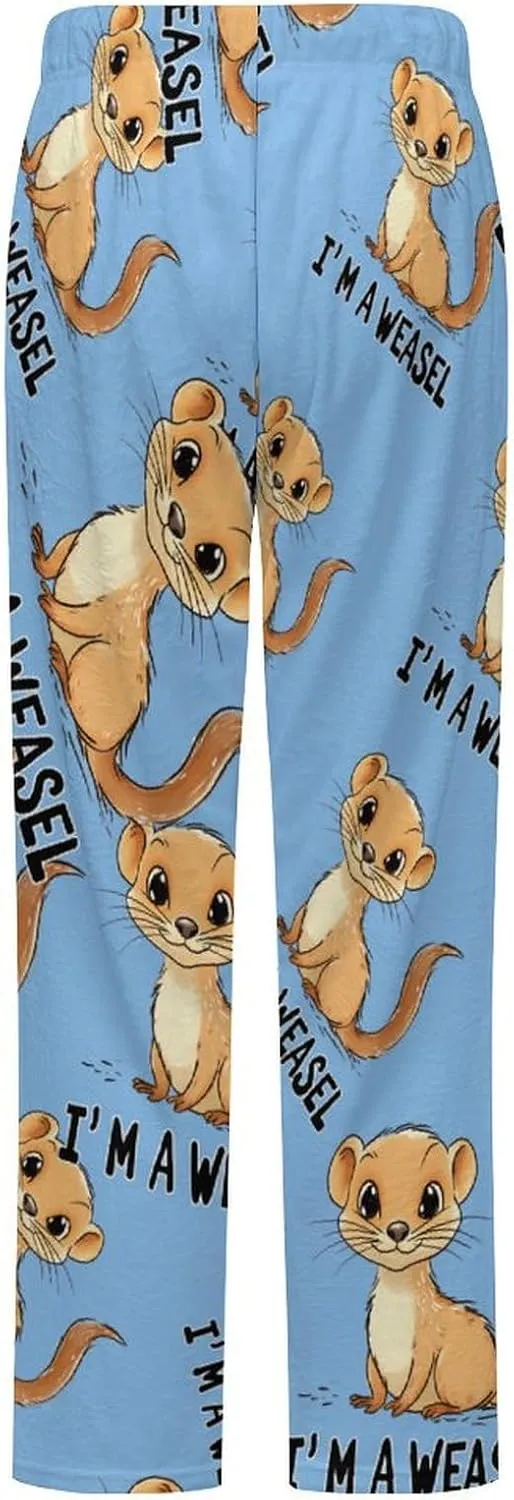 I'm A WEASEL Women's Pajama Pants Fleece Warm Pj Bottoms Sleepwear Lounge Pants Loungewear