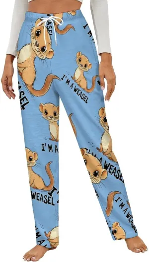 I'm A WEASEL Women's Pajama Pants Fleece Warm Pj Bottoms Sleepwear Lounge Pants Loungewear