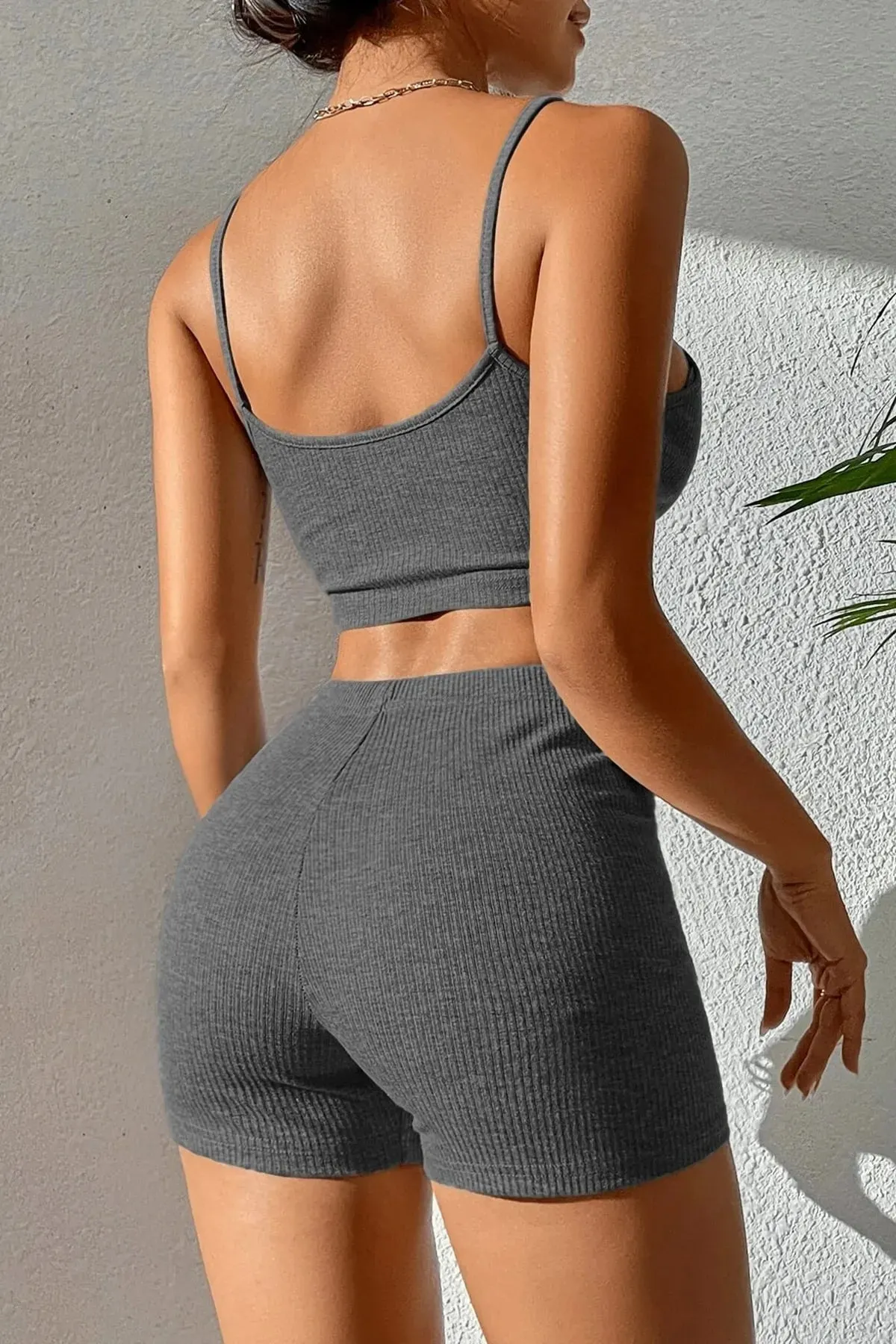 Imoda Women's Anthracite Gray Shorts Camisole Nightgown